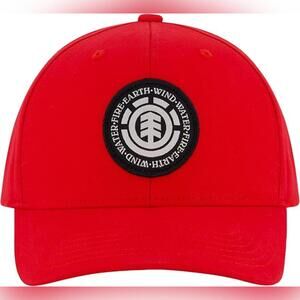 NWT Element Adult Baseball Active Sport Cap with Curves Brim Hat, Red